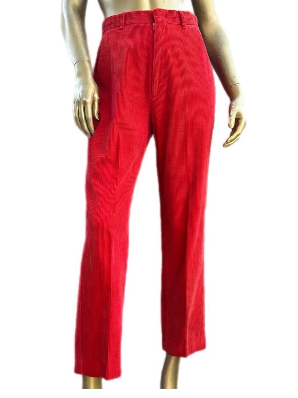 Vintage Gitano red cotton corduroy high-waisted straight leg pants size 11/12